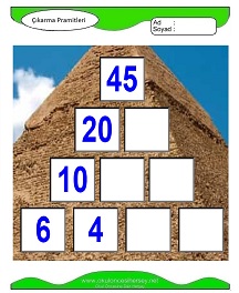 Çıkarma Pramidi Çalışma Sayfaları